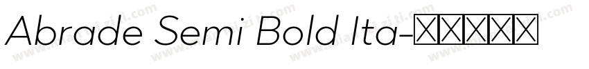 Abrade Semi Bold Ita字体转换